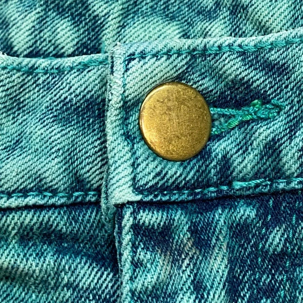 Nasty Jeans Sz 38 Mens Teal Green Grunge Skater Acid Wash Tapered High Rise